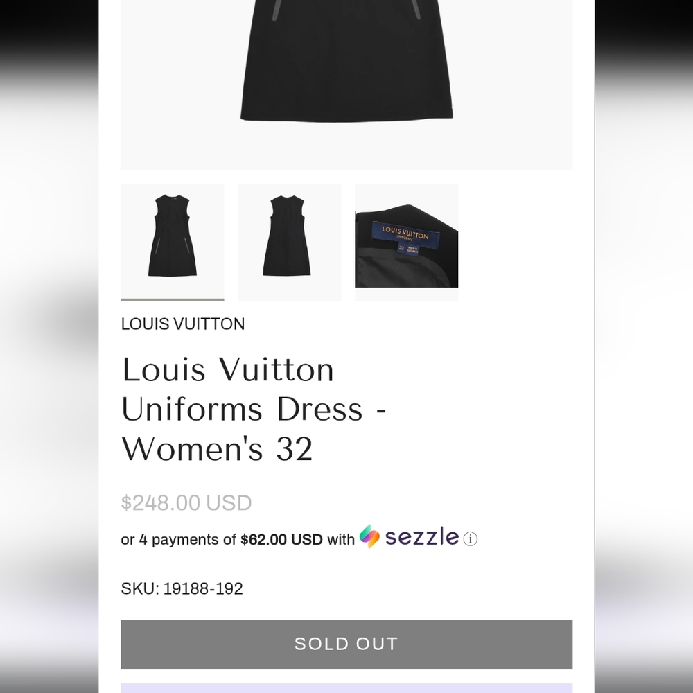 ✨️ Louis Vuitton Uniform Black Cocktail Dress Sz Medium - Picture 11 of 11